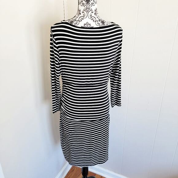Vince Camuto Striped Scoopneck Midi Sheath Dress - Picture 2 of 4